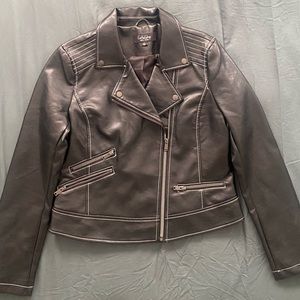 Coffee Shop New York Black Faux Leather Jacket